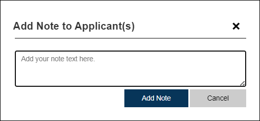 Add note to Applicant(s) pop up