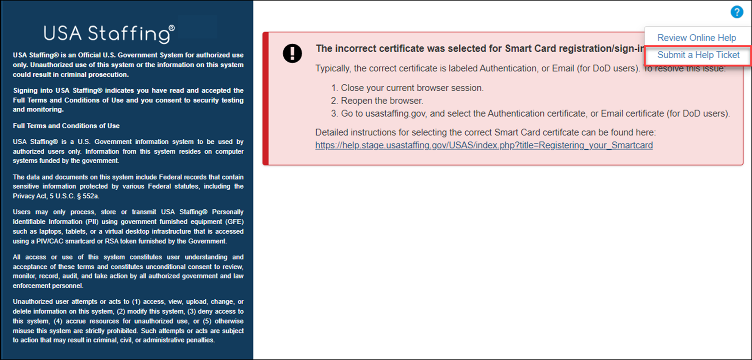 Submit a ticket from login screen